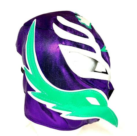 Rey Mysterio Purple And Green Luchadorwrestler Kids Size Mask Spandex