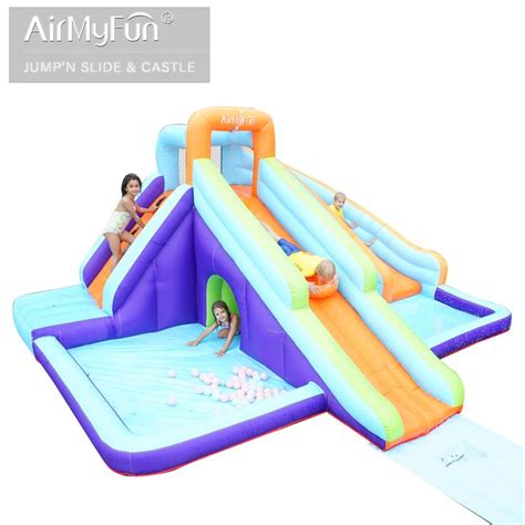 Pin on bouncy castle with water slide