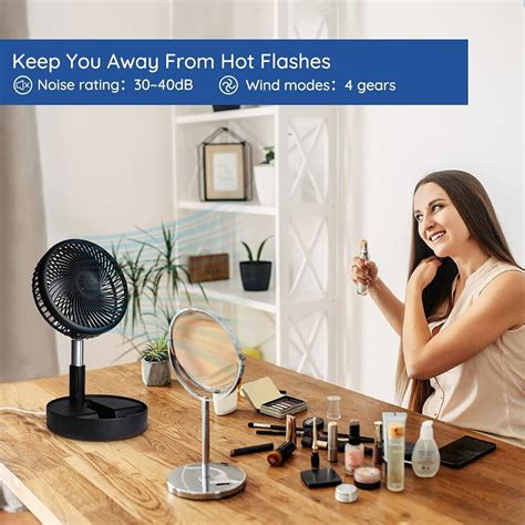 Primevolve Battery Operated Portable Standing Fan Rechargeable USB