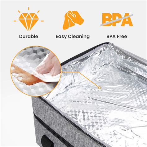 Buy LUNCIA Double Decker Insulated Casserole Carrier For Hot Or Cold Food Lasagna Holder Tote