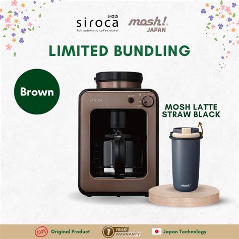 Promo Siroca Fully Automatic Coffee Maker Brown Mosh Latte Straw