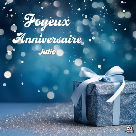 Cadeau Paillettes Avec Le Texte Joyeux Anniversaire Julie Cartes