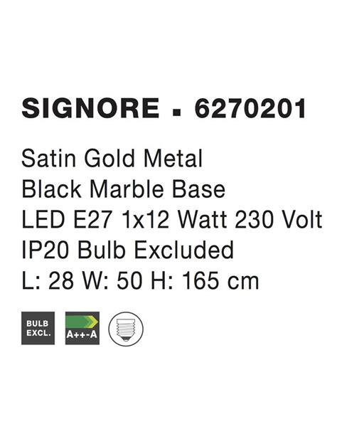 Nova Luce FLOOR TABLE LUMINAIRES SIGNORE Satin Gold Metal