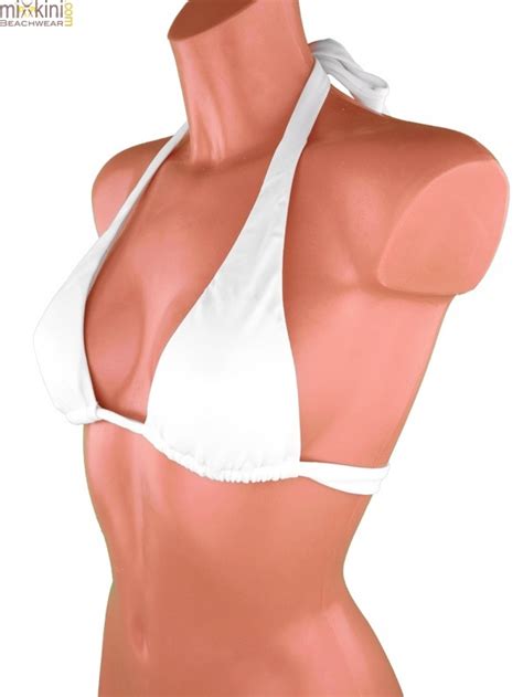 Bikini Oberteile weiß einzelnen Neckholder kaufen MIXKINI BEACHWEAR