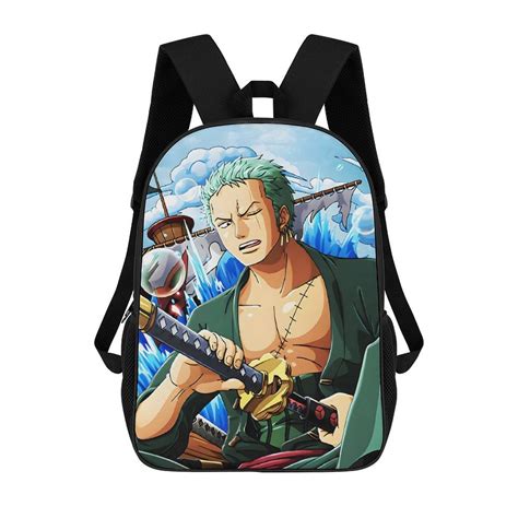 Anime One-Piece Roronoa Zoro 17" Backpack Travel Bag for Men Women