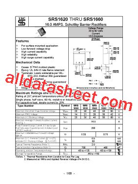 SRS1620 Datasheet PDF Taiwan Semiconductor Company Ltd