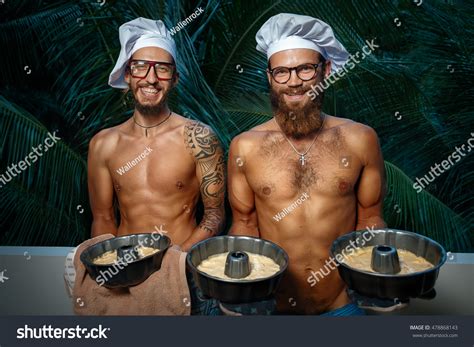 Naked Chefs Standing Pastry Charlotte Stock Photo Shutterstock