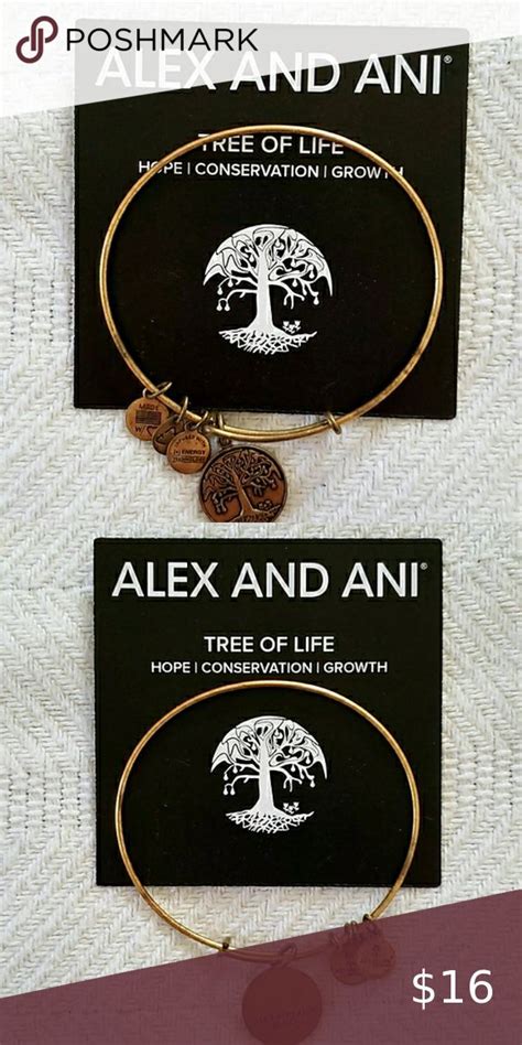 Alex And Ani Gold Tone Tree Bracelet Card Alex And Ani Gold Tone Tree