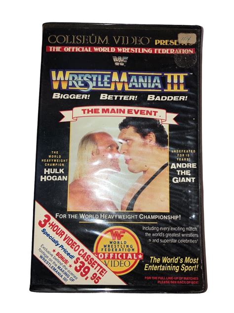 VHS WrestleMania III 3 Hulk Hogan Vs Andre The Giant W ClamShell