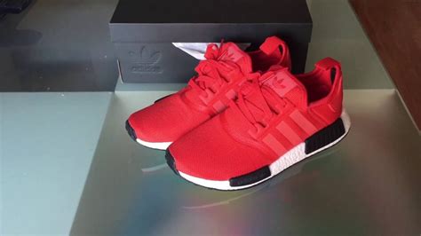 Adidas Nmd R Red Unboxing And Review Boost Youtube