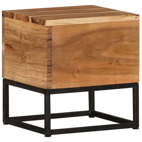 Mesa Auxiliar De Madera Maciza De Acacia 30x30x33 Cm Referencia Mqm