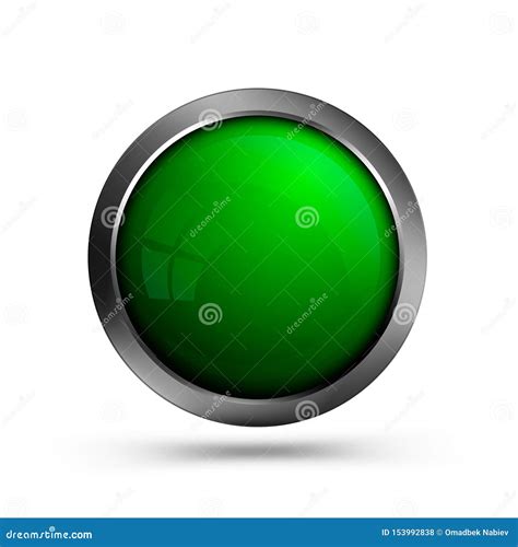 Beautiful Glass Button In Green Color Stock Vector Illustration Of