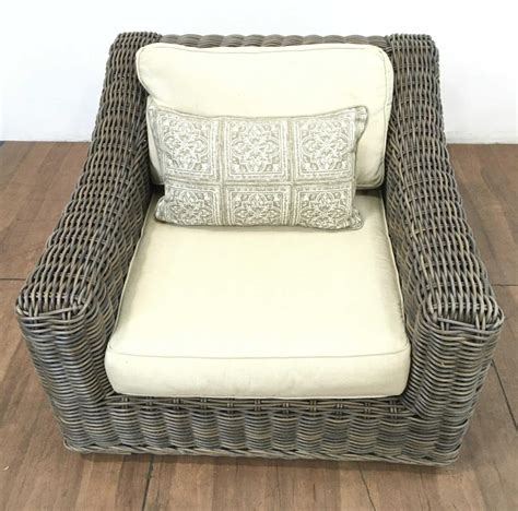 Lot 2 Restoration Hardware Faux Wicker Patio Chairs