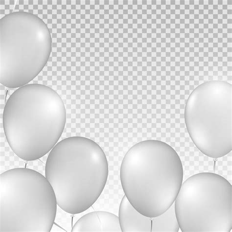 Ceiling Covered In White Balloons On Transparent Background Vector