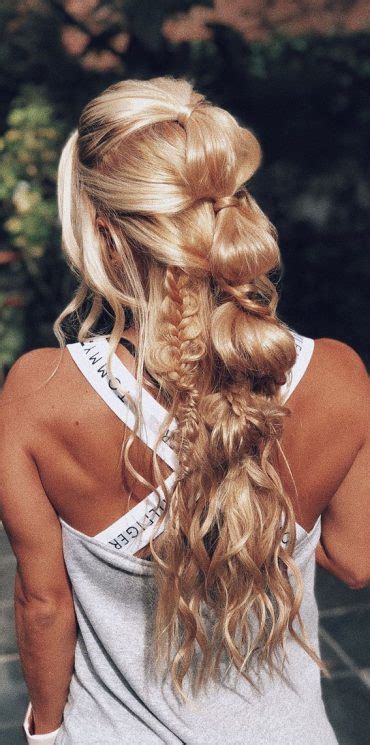 32 Cute Ways To Wear Bubble Braid Boho Half Up Half Down