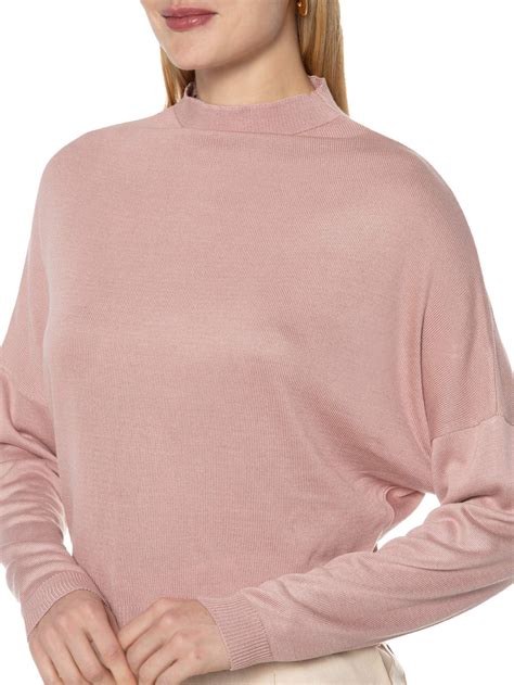 Blusa Feminina Tricot Manga Longa B Sica Basiq Rosa Oqvestir