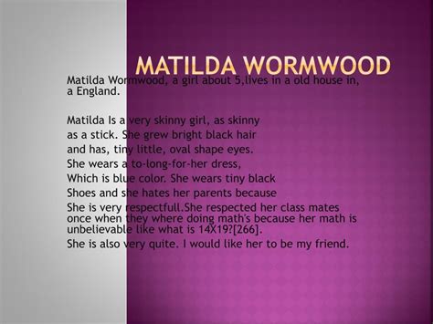 PPT - Matilda Wormwood PowerPoint Presentation, free download - ID:2318273