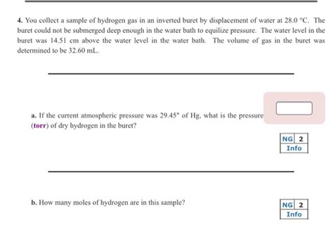 Solved You Collect A Sample Of Hydrogen Gas In An Chegg