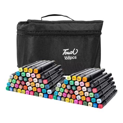 Canetinha Triangular - Canetinha Triangular Ponta Dupla Hidrográfica Pote 168 Cores | Shopee ...