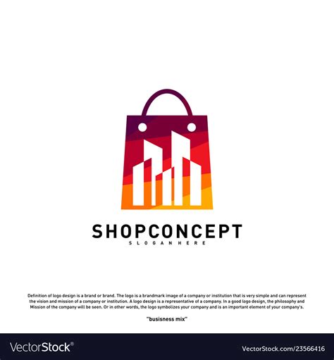 fashion city logo concept shopping center vector image
