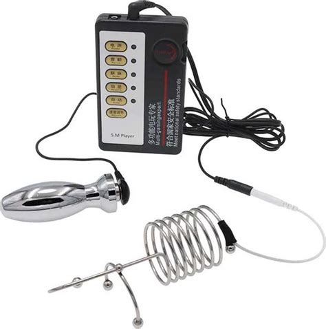 Cockring plug pénien et plug anal E stim Vibromasseur à choc anal et urétral en bol