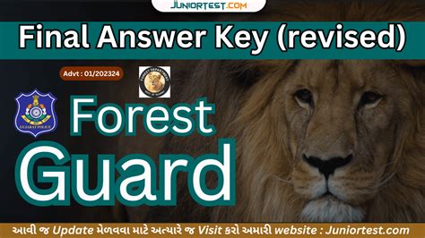 Revised Final Answer Key Cum Response Sheet Forest Guard Final Answer Key