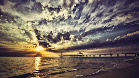 Sunlight Sunset Sea Shore Reflection Sky Beach Sunrise Evening