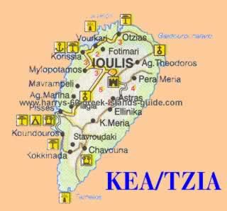 Map & Synopsis: Greek Island of Kea (Cyclades)