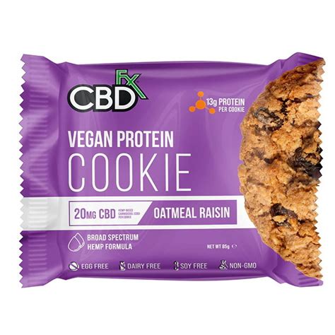 Cbdfx Cbd Cookies 20mg Protein 100 Vegan Oatmeal Raisin Thaicbdzone