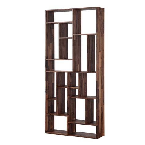 Wastewood Geometric Bookcase Moe S Home Collection Solid Walnut