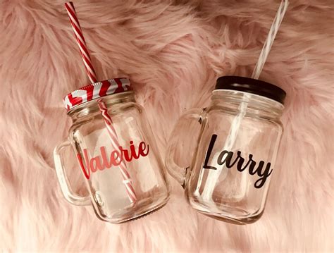 Personalized Mason Jar Coffee Mug Designname Is Applied With Etsy