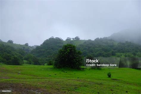 Beautiful Landscape On Western Ghat Mountain And Hills In Rainy Season ...