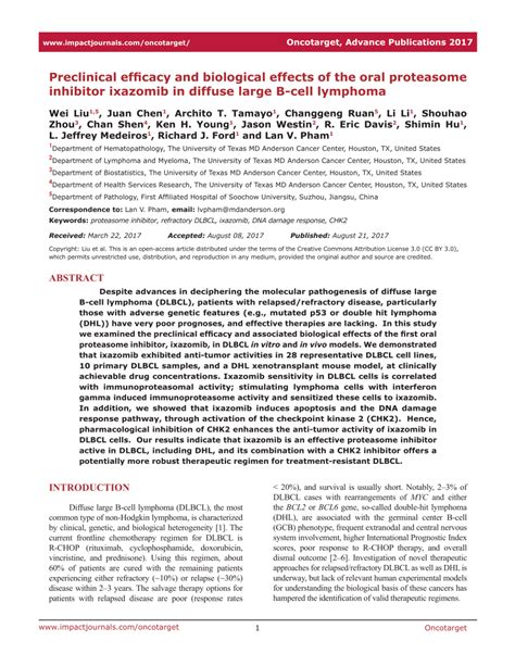 PDF Preclinical Efficacy And Biological Effects Of The Oral