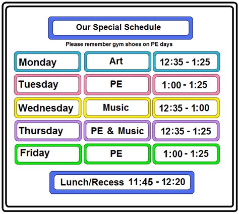 4th grade class schedule - Google Search | Classroom schedule ...