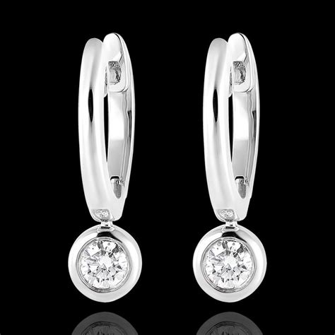 Boucles D Oreilles Cr Oles Fra Cheur L A Or Blanc Carats Et