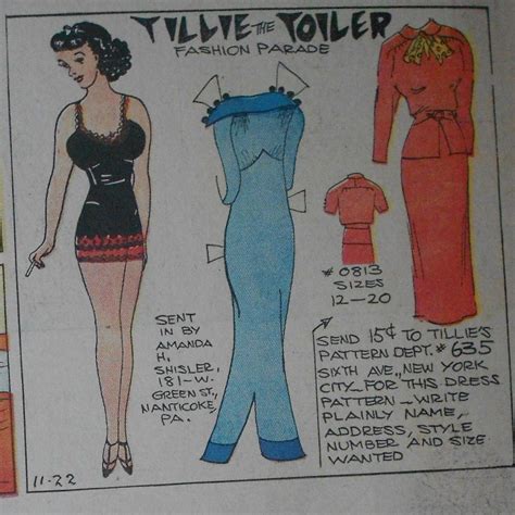 Tillie The Toiler 11 22 36 From Ebay Paper Dolls Vintage Paper Dolls