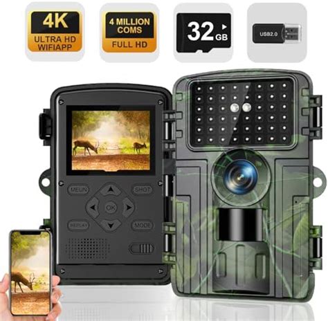 Ceyomur Wildlife Camera K Mp Wifi Bluetooth Trail Camera With