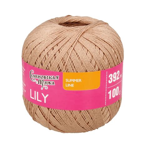 Пряжа Семеновская МШФ _Lily (Лилия) 100% хлопок 100 г 392 м 0030 ; фрез ...