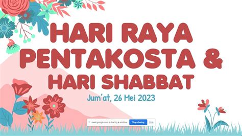 Ibadah Hari Raya Pentakosta Dan Shabbat Apa Itu Hari Raya Pentakosta