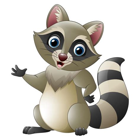 Cartoon raccoon presenting 9693683 Vector Art at Vecteezy