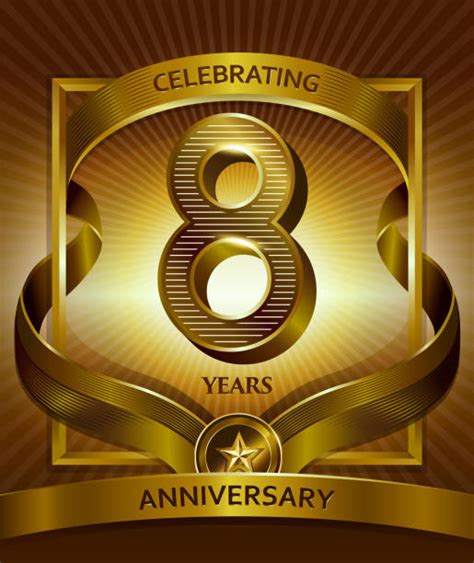 Best Happy Eighth Anniversary Illustrations Royalty Free Vector