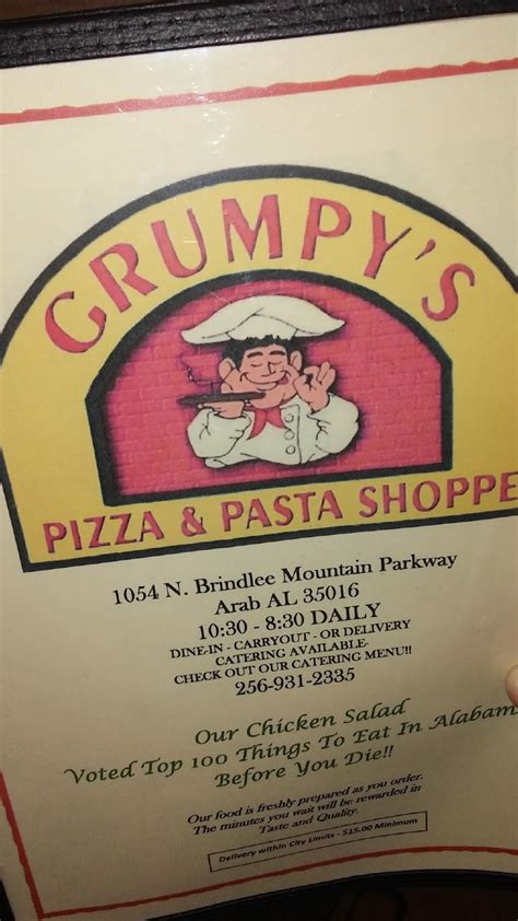 Grumpy S Pizza In Arab Restaurant Menu And Reviews