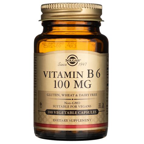 Solgar Witamina B6 100 mg Odporność 100 kapsułek 13147704114 - Allegro.pl