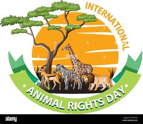 International Animal Rights Day Banner Illustration Stock Vector Image