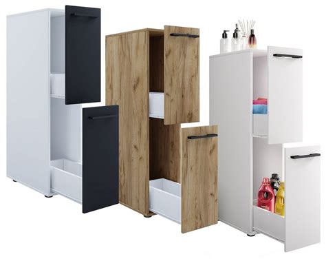 VCM Midischrank Holz Badmöbel Nischenschrank Schublade Sadilo L
