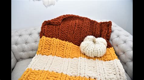 Hand Knit A Chunky Blanket Youtube