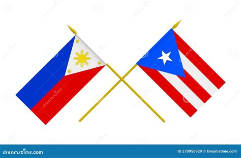 Banderas Filipinas Y Puerto Rico Stock de ilustración Ilustración de