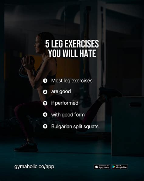 Leg Exercises You Will Hate Gymaholic Fitness App