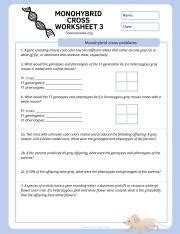Monohybrid Cross Problems Mouse And Orchid Genetics Course Hero