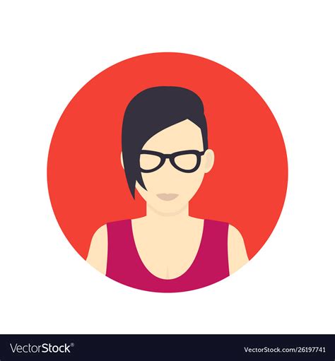 Avatar Icon Girl In Glasses With Short Haircut Vector Image